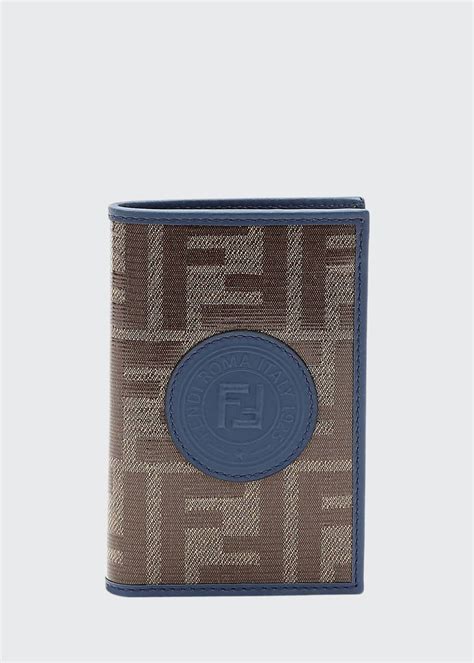 men's vetrificato ff canvas card case fendi|Brown FF canvas printed card holder .